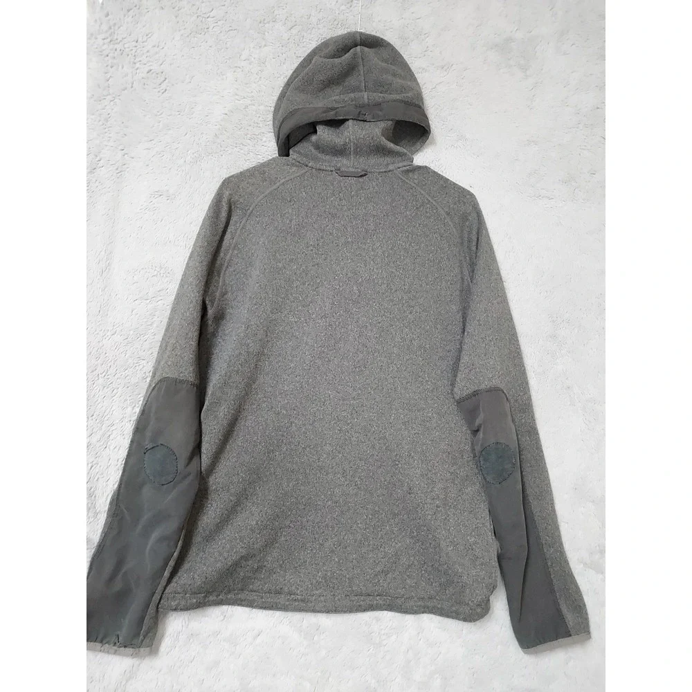Fjallraven Hoodie Mens Medium Full Zip Ovike Fleece Jacket Gray Drawstring READ